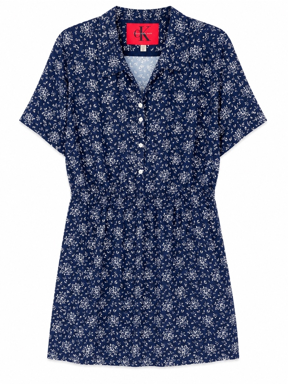 Calvin Klein Navy Blue Floral Midi Dress